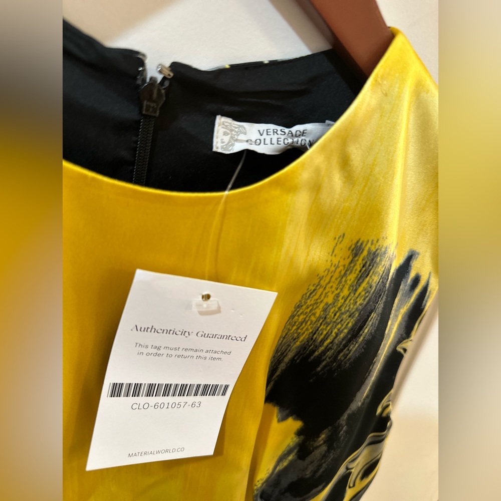 Yellowish Black Fitted Versace Dress